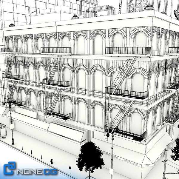 new york city block 3d max - NYC Block Set 4... by NONECG